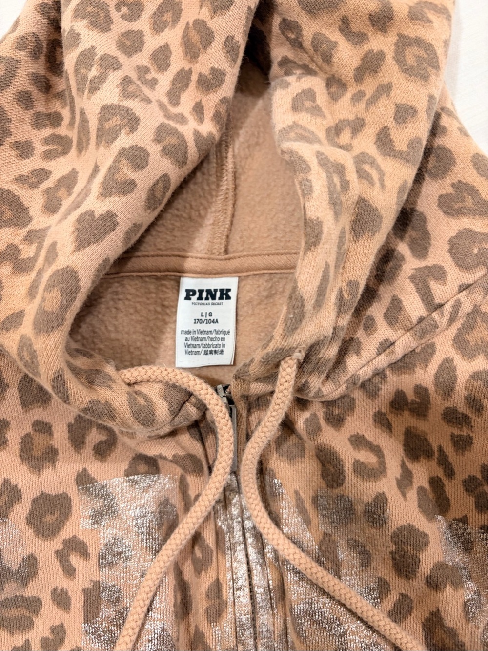PINK Victoria Secret Cheetah Quarter Zip Hoodie - Picture 6 of 9